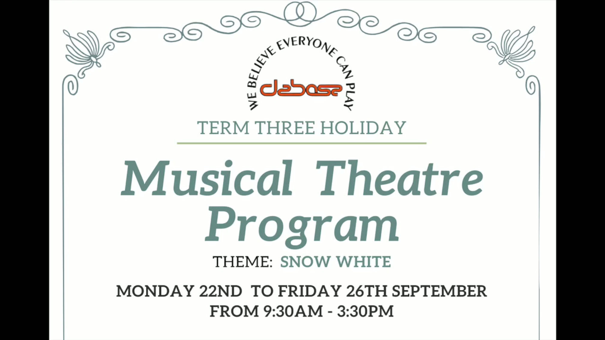 2025 Term 3 Holiday Program: 'Snow White'